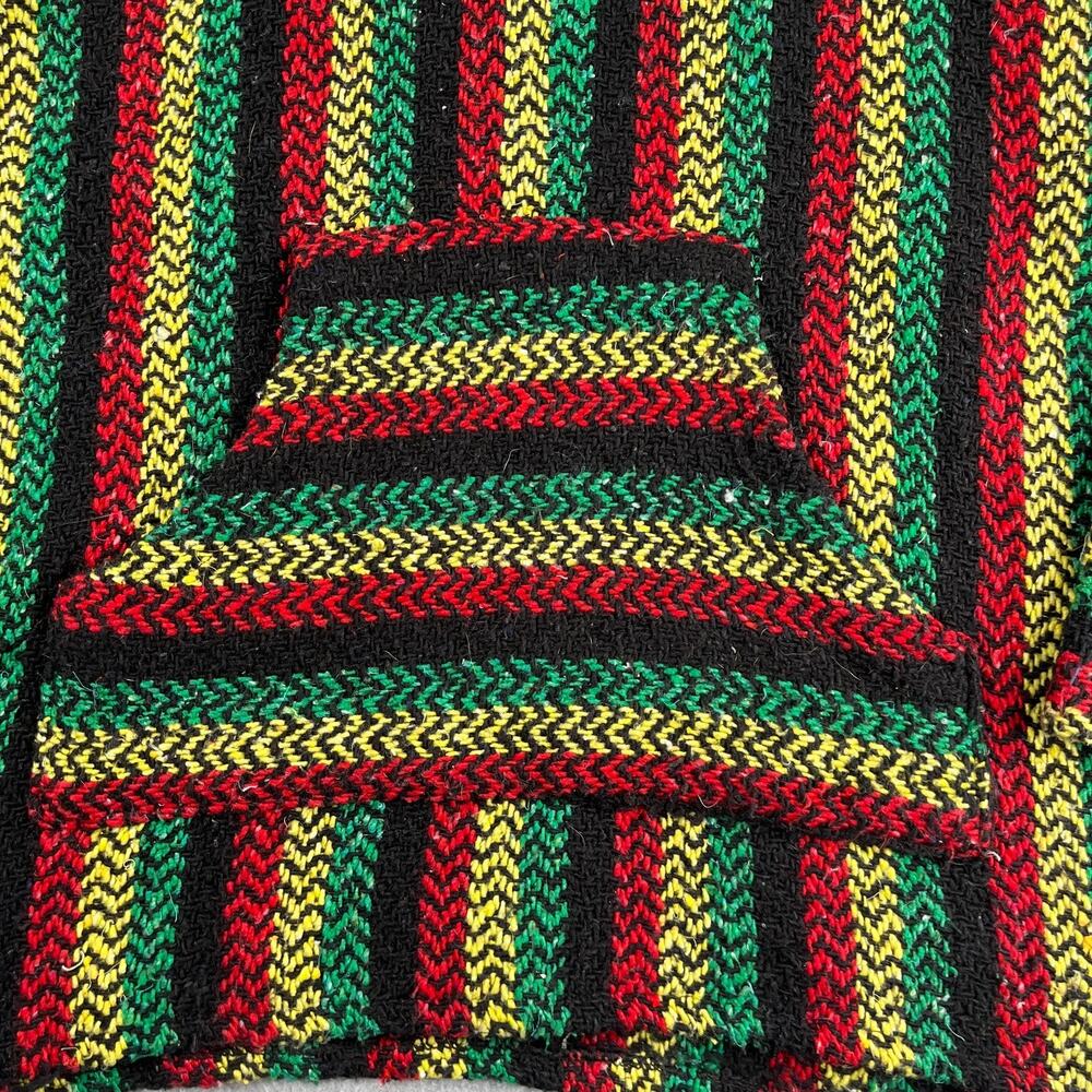 BAJA JOE Drug Rug Rasta Pullover Sweatshirt Pocket Beach Casual XL - Picture 2 of 10